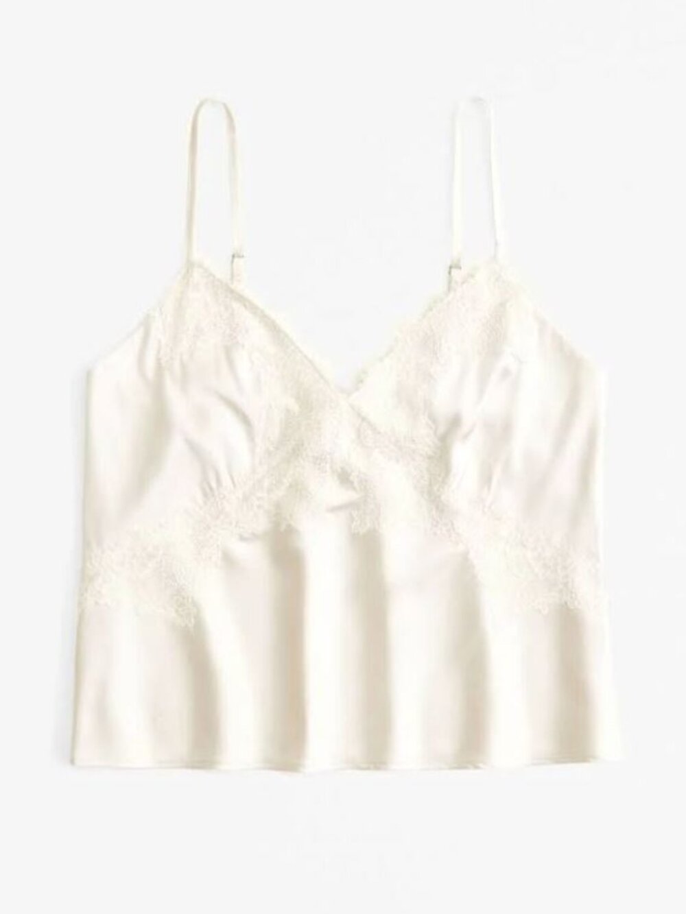Abercrombie & Fitch Cream Satin Lace Trim Pajama Set - Picture 8 of 8